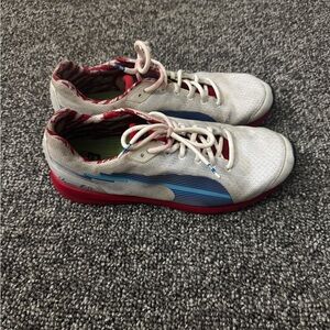 Usain Bolt limited edition Puma White and Blue Sneakers with Red Sole